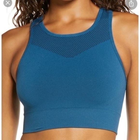 Zella Teal High Performance Sports Bra New - Picture 1 of 3